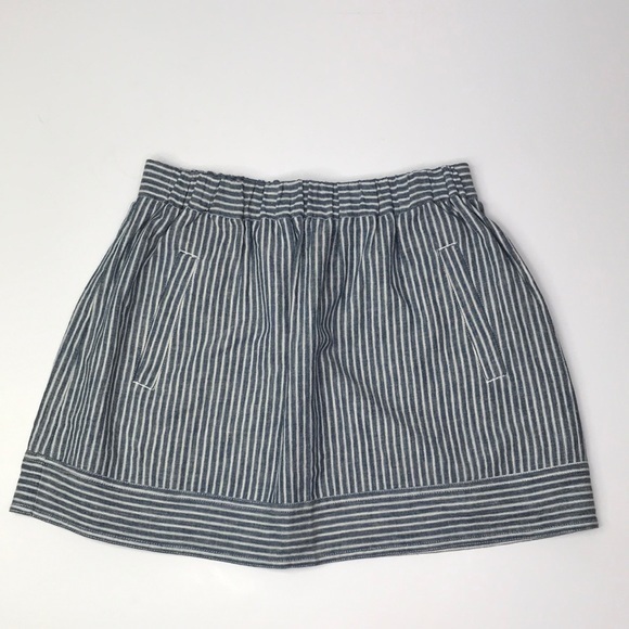 J. Crew Dresses & Skirts - J. CREW Factory Blue/White Striped Linen Skirt XS